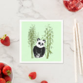 Niedliches Panda in Bamboo Serviette (Beispiel)