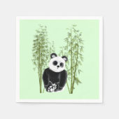 Niedliches Panda in Bamboo Serviette (Vorderseite)
