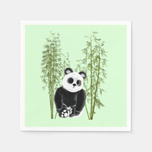 Niedliches Panda in Bamboo Serviette