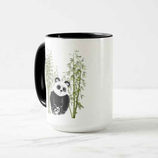 Niedliches Panda in Bamboo Tasse (Vorderseite Links)