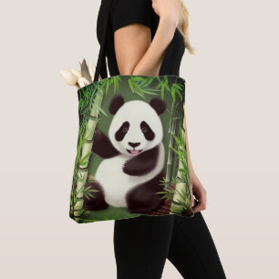 Niedliches Panda in der Bambuswaldtasche Tasche