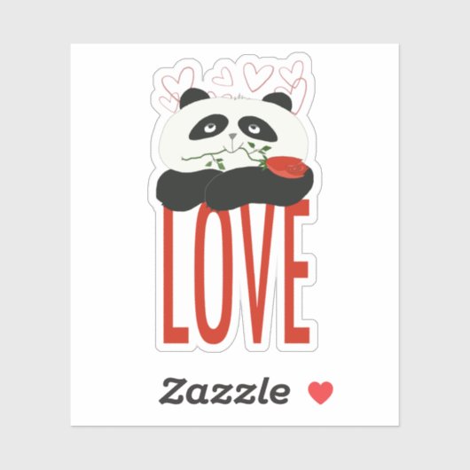 Niedliches Panda in der Liebe Aufkleber (Blatt)