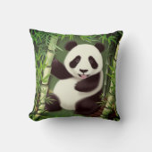 Niedliches Panda in einem Bambuswald-Kissen Kissen (Vorderseite)