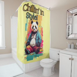 Niedliches Panda in Pants | Stilvolles Design für Duschvorhang