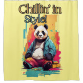 Niedliches Panda in Pants | Stilvolles Design für Duschvorhang (Vorderseite)