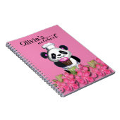Niedliches Panda Journal oder Notebook Notizblock (Rechte Seite)