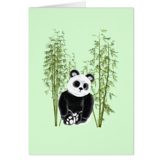 Niedliches Panda mit Bambuskarte (Vorne)