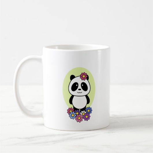 Niedliches Panda mit Blume - 1000Pandas Kaffeetasse (Links)