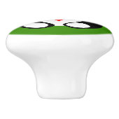 Niedliches Panda mit British Bowler Hat und Red Sc Keramikknauf (Seitenansicht)