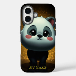 Niedliches Panda mit glänzender Glühbirne iPhone 16 Hülle