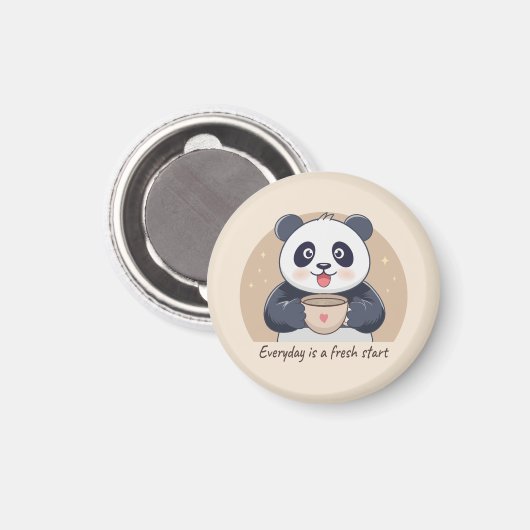 Niedliches Panda mit Kaffee Magnet (Vorderseite/Rückseite)