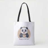 Niedliches Panda mit Kaffee Tasche (Vorderseite)