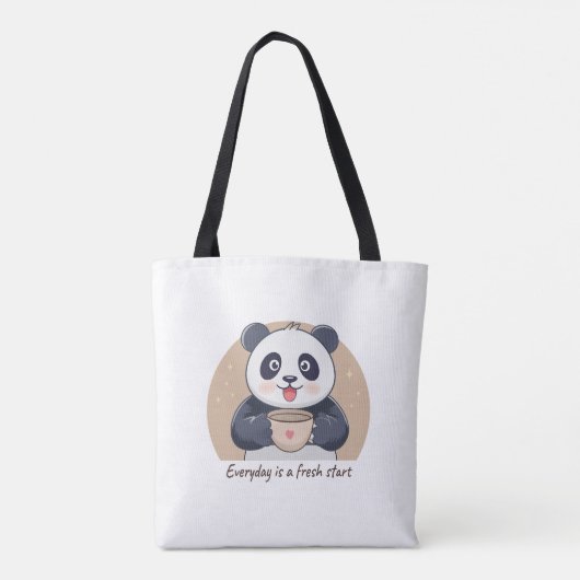 Niedliches Panda mit Kaffee Tasche (Rückseite)
