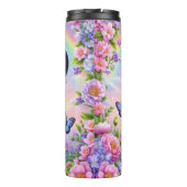 Niedliches Panda mit Lila Bow und Schmetterlingen Thermosbecher (Rückseite)