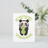 Niedliches Panda mit Mülleimer Postkarte (Stehend Vorderseite)
