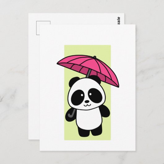 Niedliches Panda mit Regenschirm - 1000Pandas Post Postkarte (Vorne/Hinten)