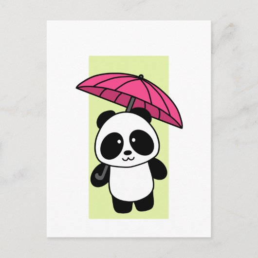 Niedliches Panda mit Regenschirm - 1000Pandas Post Postkarte (Vorderseite)
