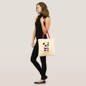 Niedliches Panda mit rosa Herz + Name Tragetasche (Vorderseite (Model))