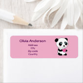 Niedliches Panda mit rosa Herz Personalisiert (Insitu)