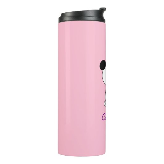 Niedliches Panda mit rosa Herz Personalisiert Thermosbecher (Nach links gedreht)