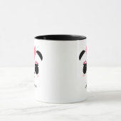 Niedliches Panda mit rosa Wimpern personalisiert Tasse (Zentrum)