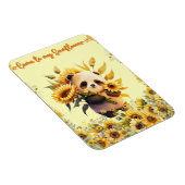 Niedliches Panda mit Sonnenblumen, flexibles Magne Magnet (Rechte Seite)