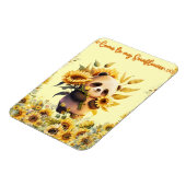 Niedliches Panda mit Sonnenblumen, flexibles Magne Magnet (Linke Seite)