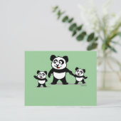 Niedliches Panda mit zwei Säuglingen Postkarte (Stehend Vorderseite)