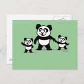Niedliches Panda mit zwei Säuglingen Postkarte (Vorne/Hinten)