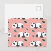 Niedliches Panda-Muster Feiertagspostkarte (Vorne/Hinten)