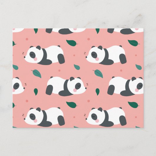Niedliches Panda-Muster Feiertagspostkarte (Vorderseite)