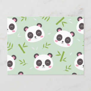 Niedliches Panda-Muster Feiertagspostkarte