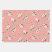 Niedliches Panda-Muster Geschenkpapier Set (Vorderseite)