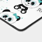 Niedliches Panda-Muster (Minze grün) Schreibtischunterlage (Ecke)