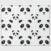 Niedliches Panda-Muster Schwarz-Weiß Geschenkpapier (Flach)