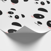 Niedliches Panda-Muster Schwarz-Weiß Geschenkpapier (Ecke)