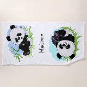 Niedliches Panda-Name-Badetuch Strandtuch (Vorderseite)