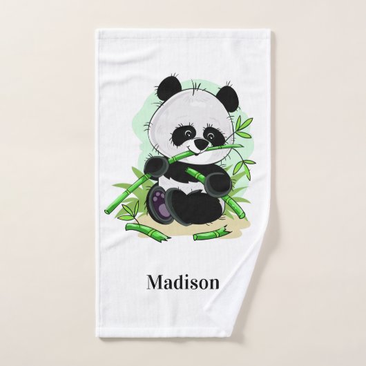 Niedliches Panda-Name-Tuch-Set Badhandtuch Set (Handtuch)