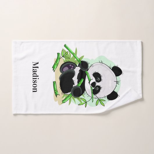 Niedliches Panda-Name-Tuch-Set Badhandtuch Set (Handtuch)