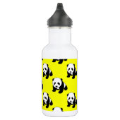 Niedliches Panda; Neongelb, Schwarz & Weiß Trinkflasche (Rechts)