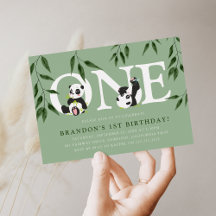 Niedliches Panda Neutral 1. Geburtstag Party