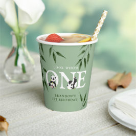 Niedliches Panda Neutral 1. Geburtstag Party Pappbecher