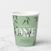 Niedliches Panda Neutral 1. Geburtstag Party Pappbecher (Rückseite)