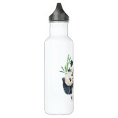 Niedliches Panda-Paar in Bamboo Wasserfarbe Edelstahlflasche (Links)