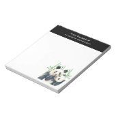 Niedliches Panda-Paar in Bamboo Wasserfarbe Notepa Notizblock (Rotiert)
