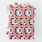 Niedliches Panda-Packpapier im kawaii-Stil Geschenkpapier Set (Beispiel)
