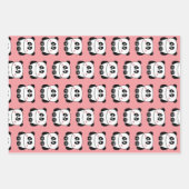 Niedliches Panda-Packpapier im kawaii-Stil Geschenkpapier Set (Vorderseite)