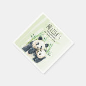 Niedliches Panda Pair & Bamboo Wasserfarben Babydu Serviette (Ecke)