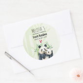 Niedliches Panda Pair & Bamboo Wasserfarbenkühlamp Runder Aufkleber (Umschlag)