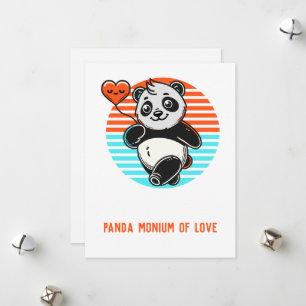 Niedliches Panda "Panda-monium of Liebe" Feiertagskarte